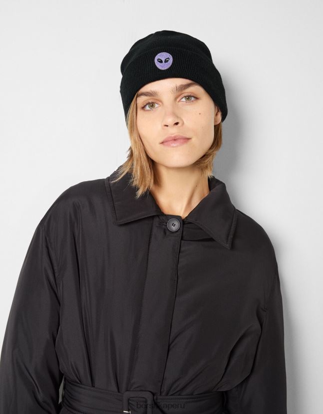 negro Bershka mujer gorro bordado 806J6B2560