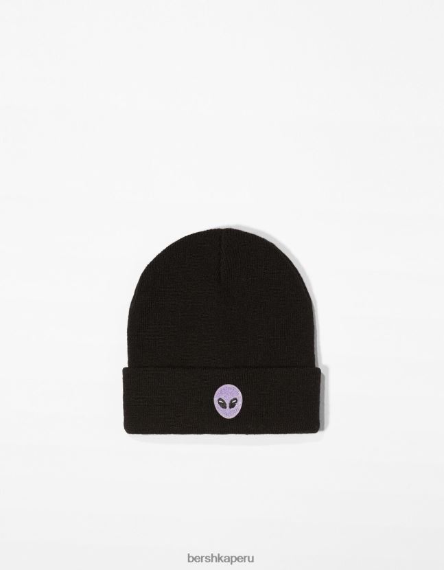 negro Bershka mujer gorro bordado 806J6B2560