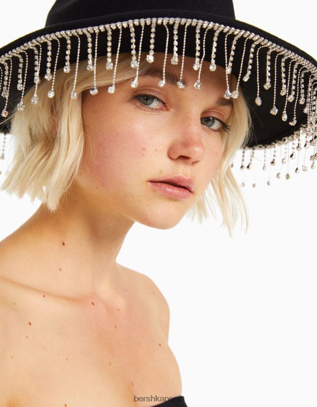 negro Bershka mujer sombrero de vaquero con pedrería 806J6B1909