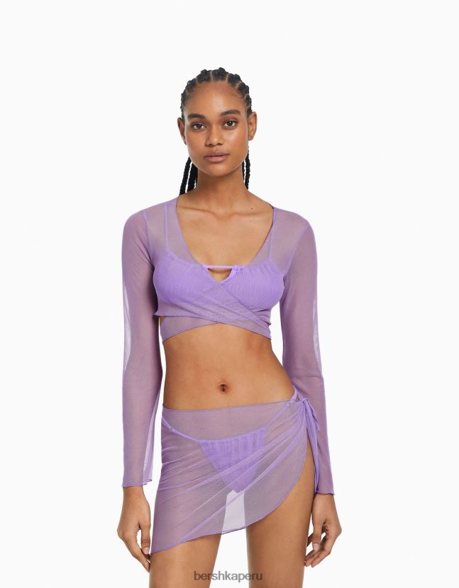 Violeta Bershka mujer Pack top monocromático y pareo 806J6B1817