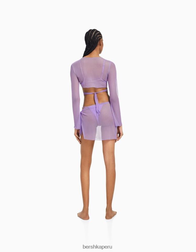 Violeta Bershka mujer Pack top monocromático y pareo 806J6B1817