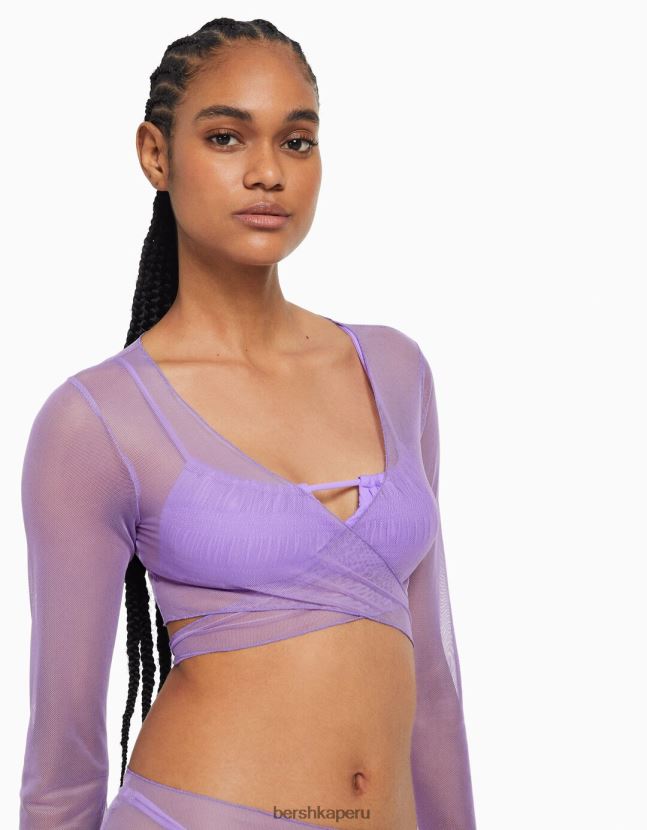 Violeta Bershka mujer Pack top monocromático y pareo 806J6B1817
