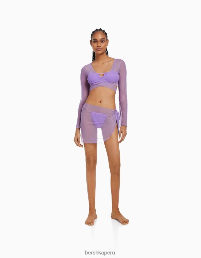 Violeta Bershka mujer Pack top monocromático y pareo 806J6B1817