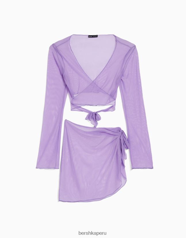 Violeta Bershka mujer Pack top monocromático y pareo 806J6B1817