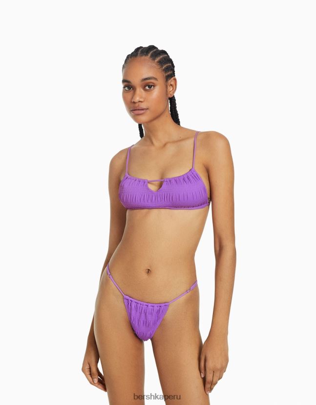 Violeta Bershka mujer braguitas de bikini con detalle fruncido 806J6B1819