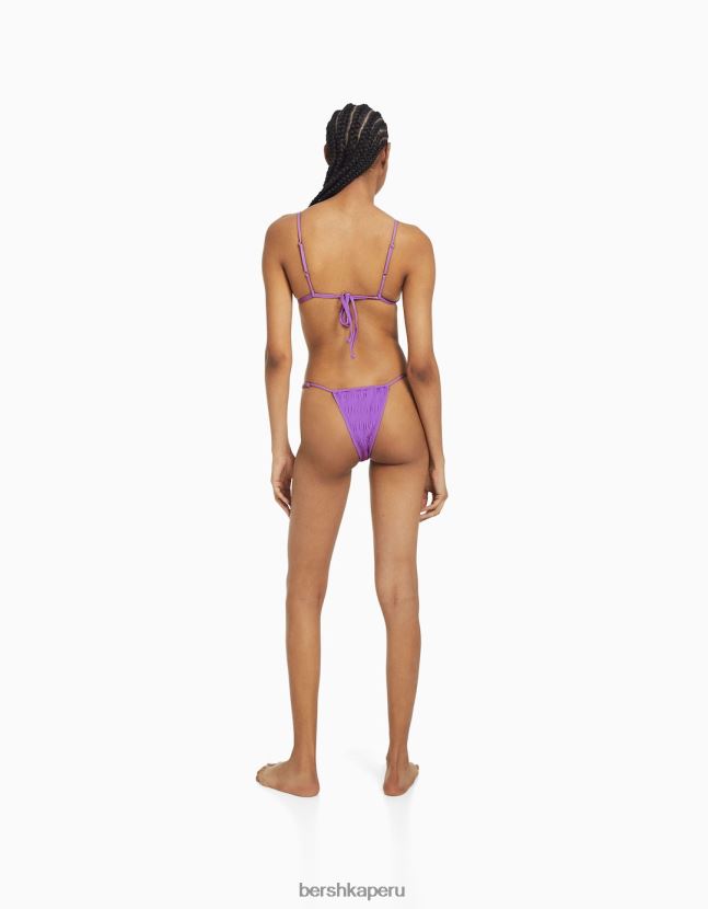 Violeta Bershka mujer braguitas de bikini con detalle fruncido 806J6B1819