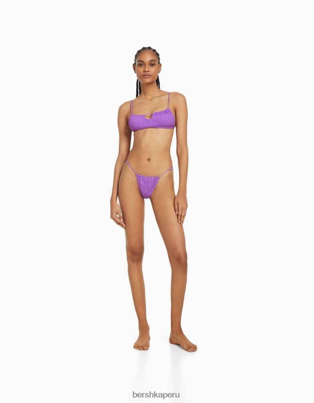 Violeta Bershka mujer braguitas de bikini con detalle fruncido 806J6B1819