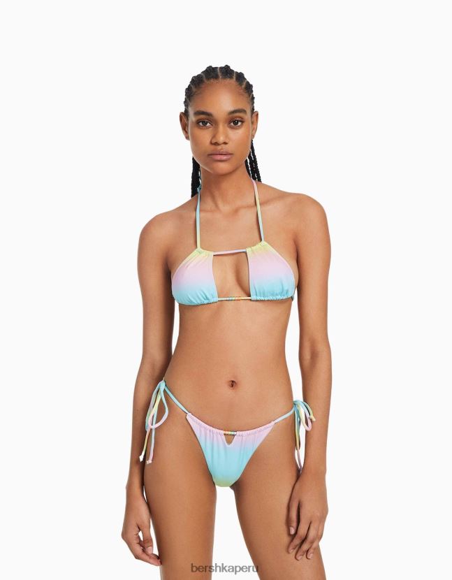 amarillo Bershka mujer braguitas de bikini sombreadas con detalle de cuentas 806J6B1815