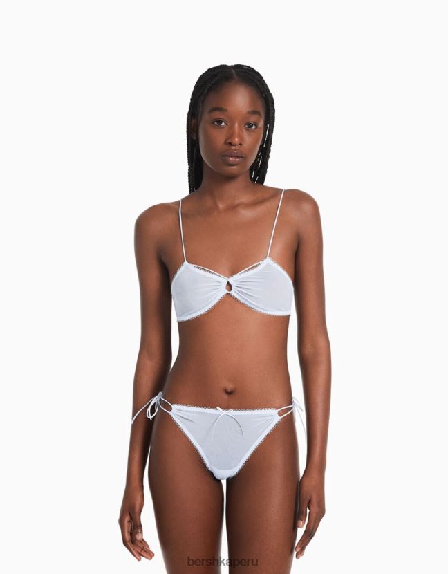 azul claro Bershka mujer braguitas de bikini fruncidas 806J6B1764