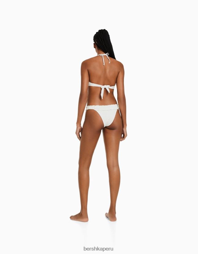 blanco Bershka mujer braguitas de bikini con bordado suizo 806J6B1793