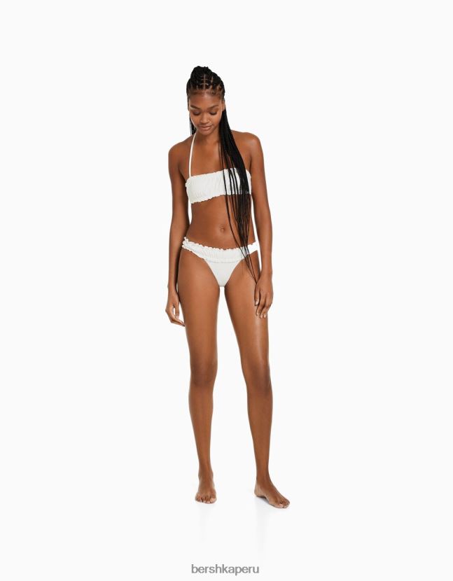 blanco Bershka mujer braguitas de bikini con bordado suizo 806J6B1793