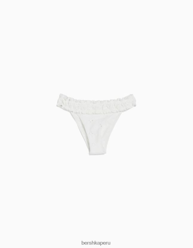 blanco Bershka mujer braguitas de bikini con bordado suizo 806J6B1793