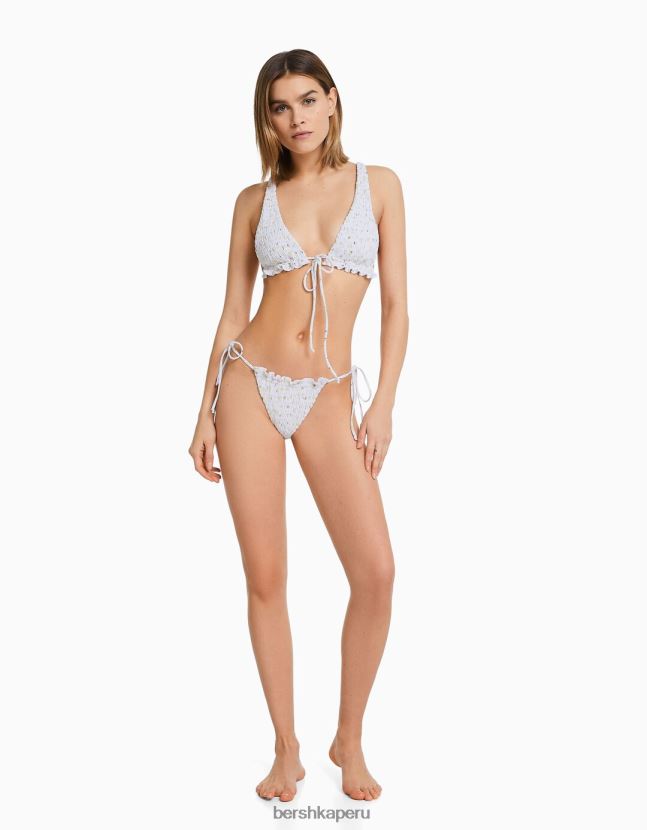 blanco Bershka mujer braguitas de bikini de crepé 806J6B1816