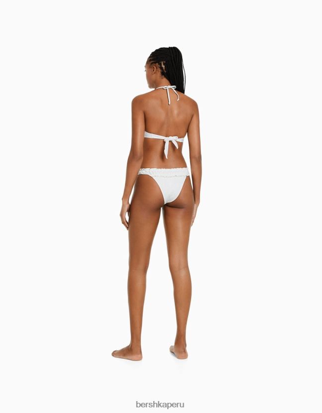 blanco Bershka mujer top de bikini con bordado suizo 806J6B1791
