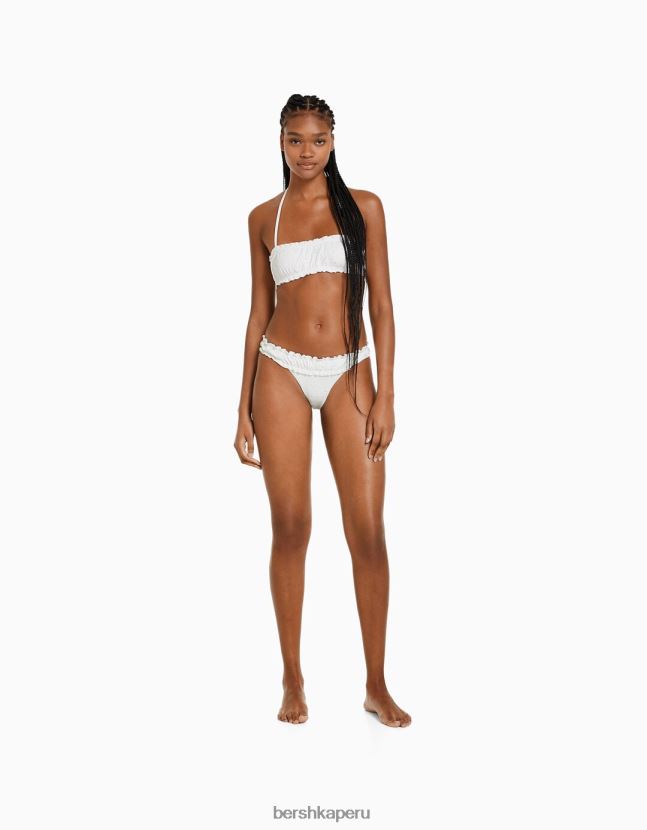 blanco Bershka mujer top de bikini con bordado suizo 806J6B1791