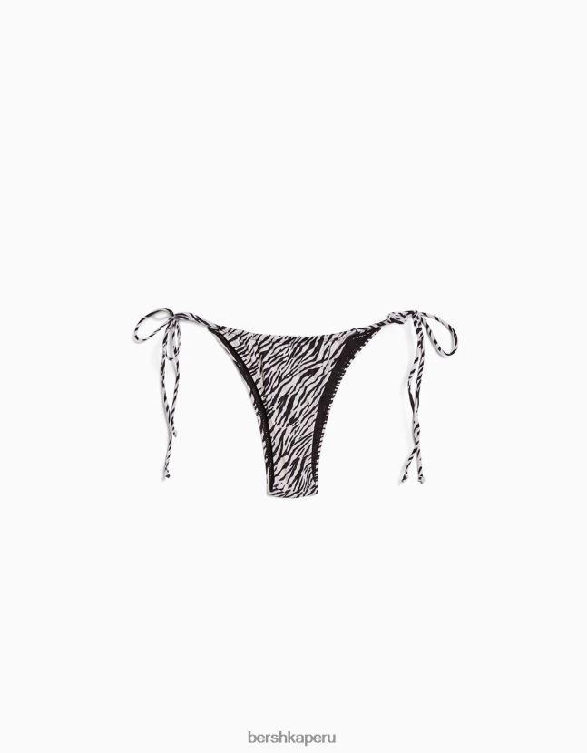 crema Bershka mujer braguitas de bikini con estampado de cebra 806J6B1773