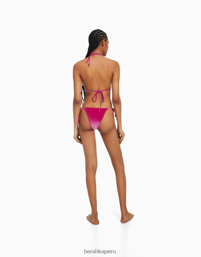 fucsia Bershka mujer top de bikini de terciopelo 806J6B1782