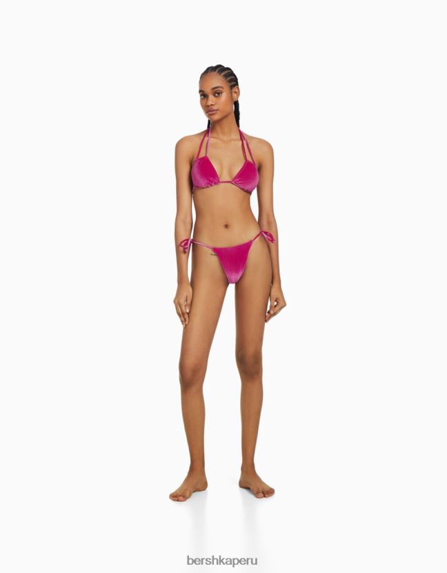 fucsia Bershka mujer top de bikini de terciopelo 806J6B1782