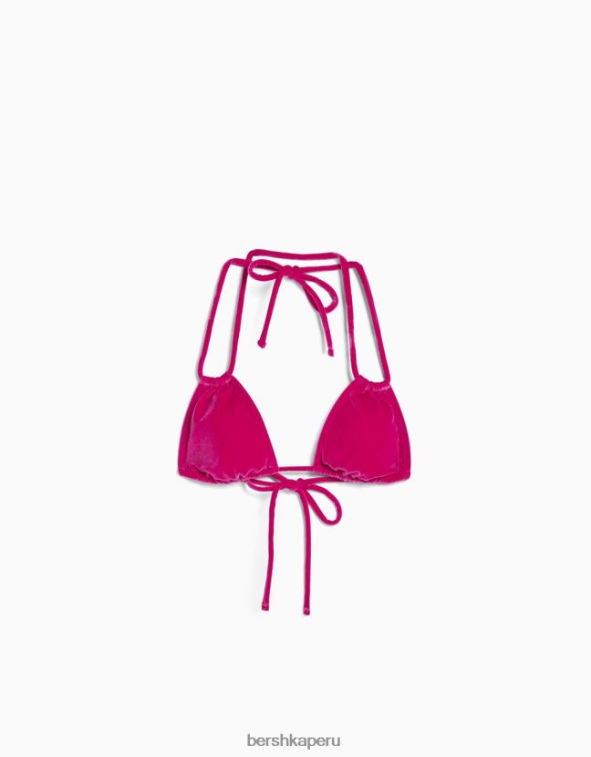 fucsia Bershka mujer top de bikini de terciopelo 806J6B1782