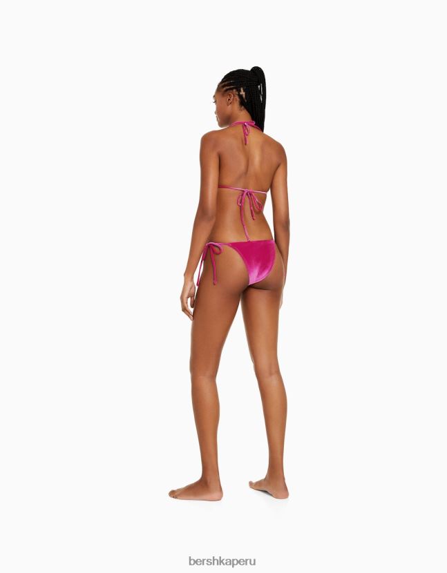 fucsia Bershka mujer top de bikini de terciopelo 806J6B1783