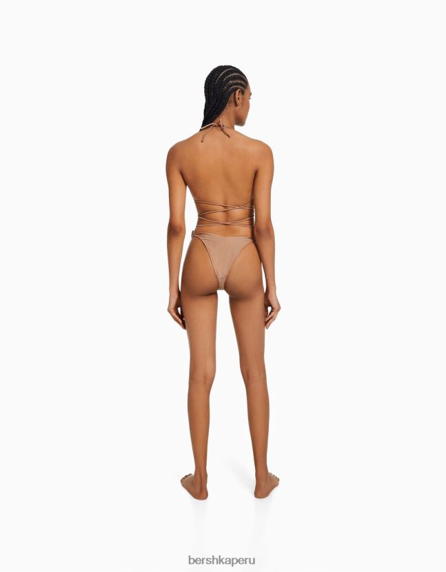 marrón Bershka mujer braguitas de bikini brillantes 806J6B1777