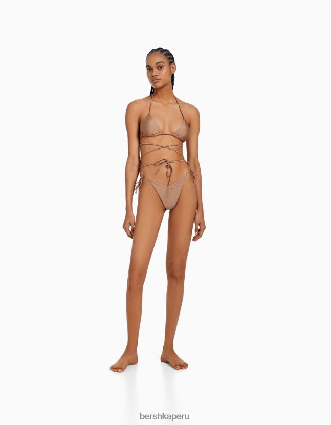 marrón Bershka mujer braguitas de bikini brillantes 806J6B1777