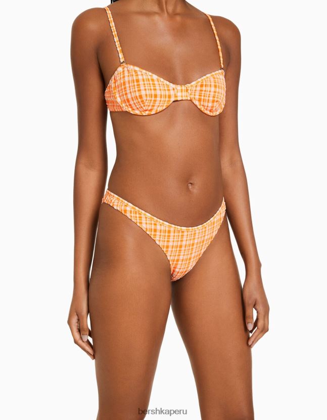 naranja Bershka mujer braguitas de bikini a cuadros vichy 806J6B1800