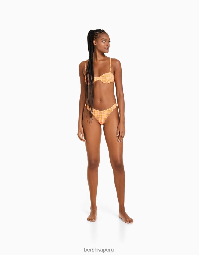 naranja Bershka mujer braguitas de bikini a cuadros vichy 806J6B1800