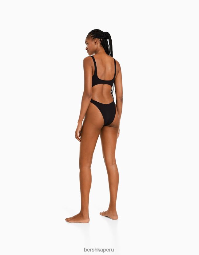 negro Bershka mujer bañador con abertura 806J6B1775