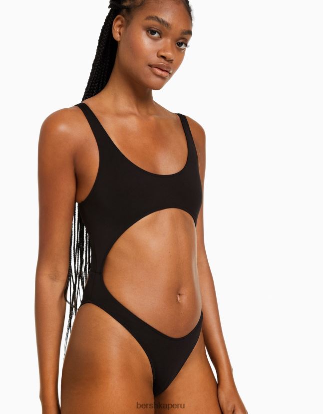 negro Bershka mujer bañador con abertura 806J6B1775