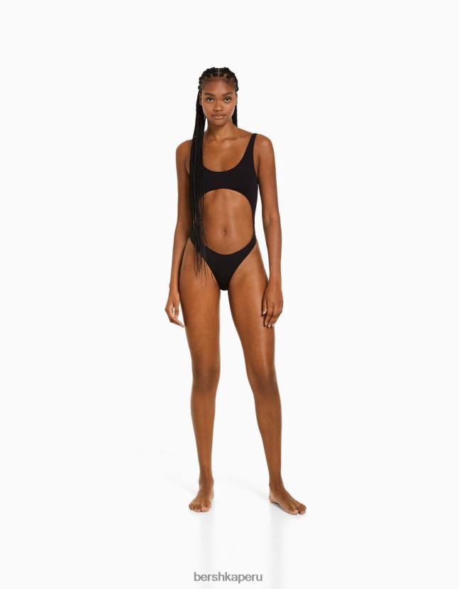 negro Bershka mujer bañador con abertura 806J6B1775
