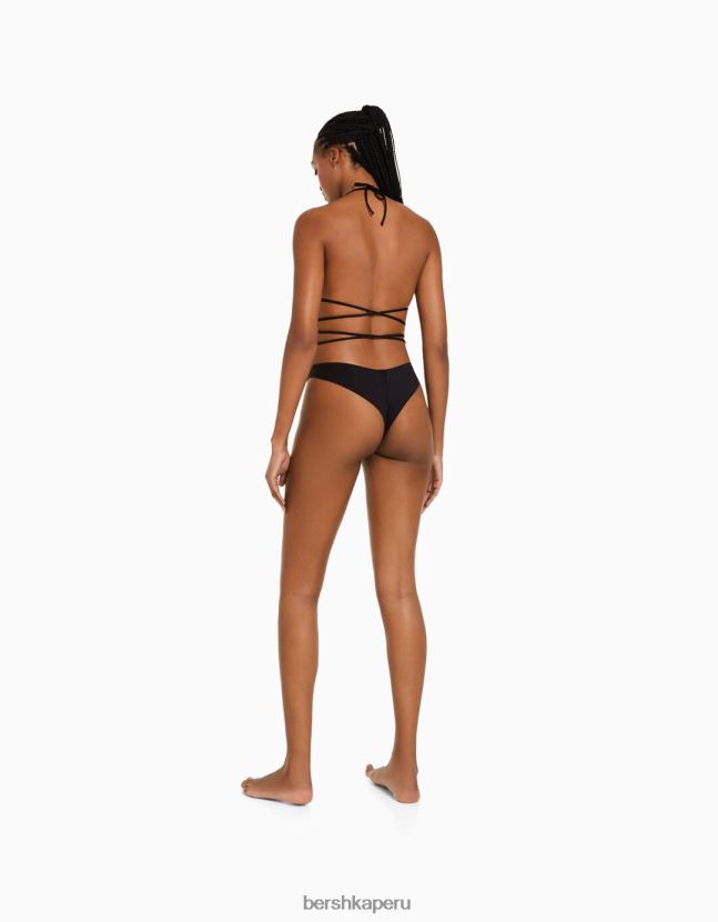 negro Bershka mujer parte de arriba de bikini con detalle de anilla 806J6B1796