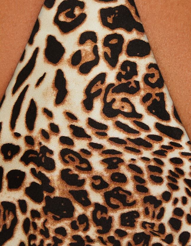 negro Bershka mujer top de bikini triangular con estampado animal 806J6B1769
