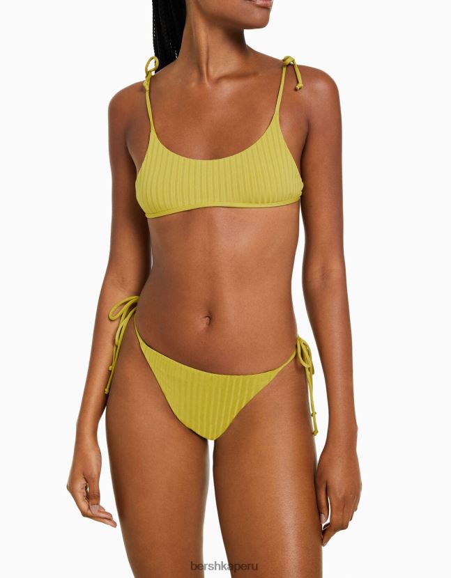 verde Bershka mujer braguitas de bikini anchas de canalé 806J6B1807