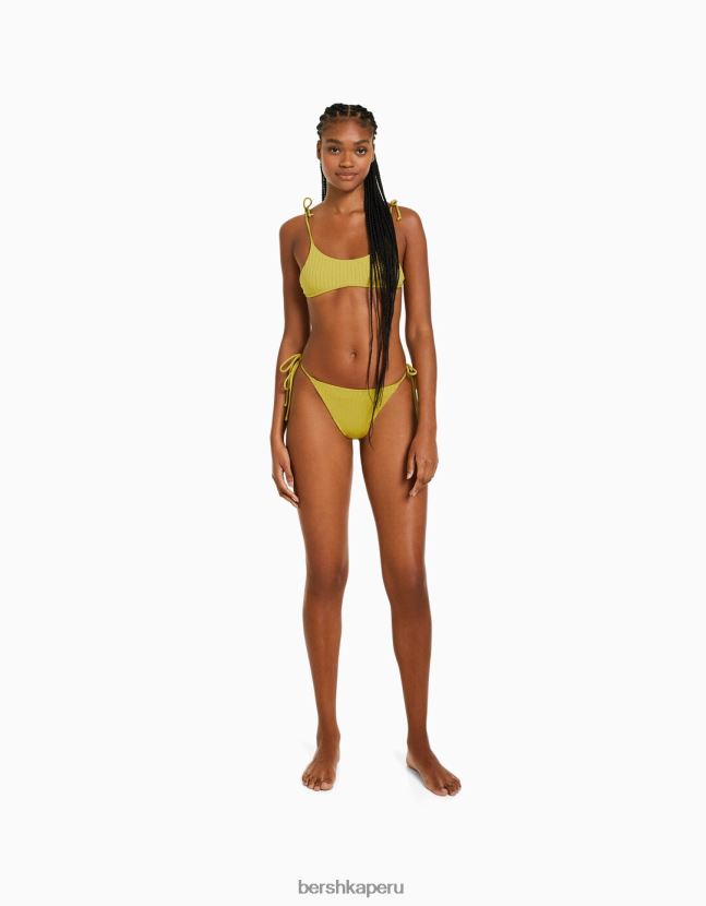 verde Bershka mujer braguitas de bikini anchas de canalé 806J6B1807