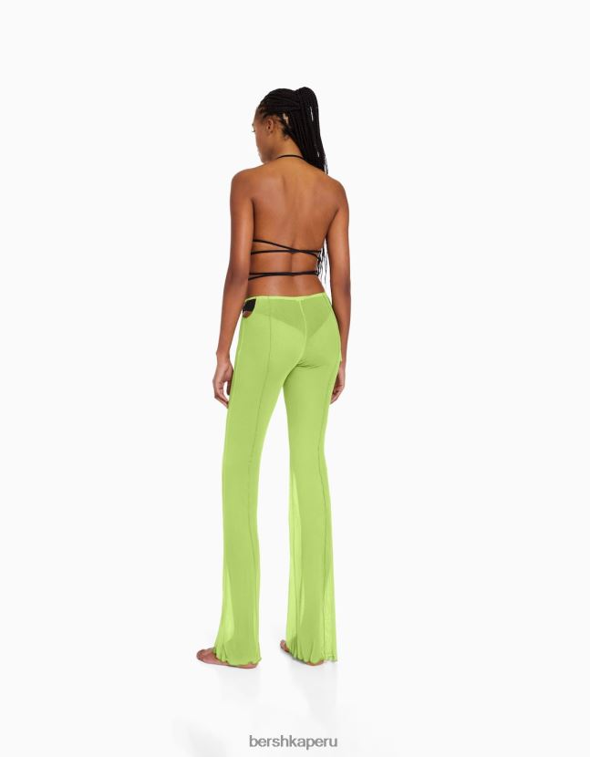 verde Bershka mujer pantalones de tul con aberturas laterales 806J6B1795