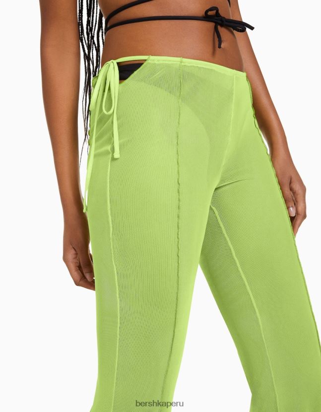 verde Bershka mujer pantalones de tul con aberturas laterales 806J6B1795