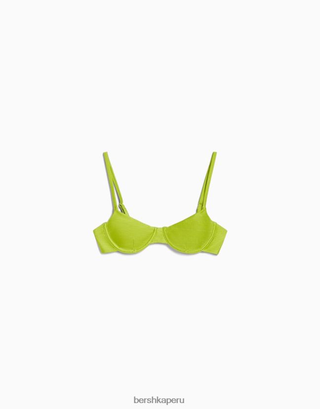 verde Bershka mujer top de bikini brillante con aros 806J6B1821