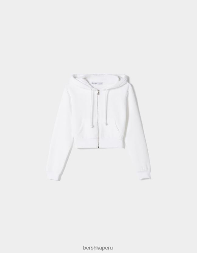 blanco Bershka mujer conjunto de sudadera con capucha y pantalones con bolsillos 806J6B2059