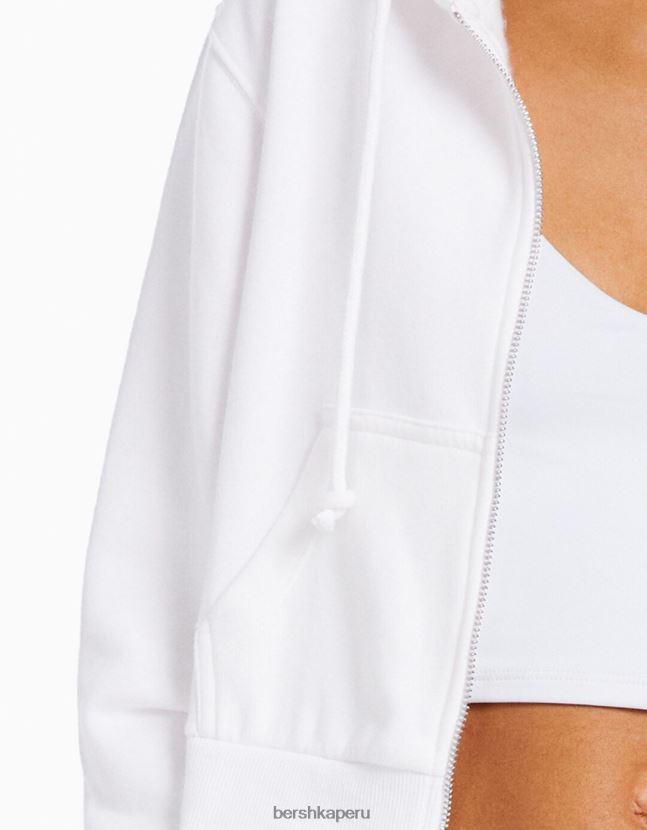 blanco Bershka mujer conjunto de sudadera con capucha y pantalones con bolsillos 806J6B2059