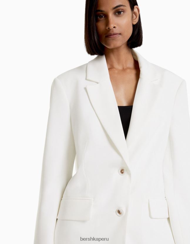 blanquecino Bershka mujer blazer de sastre holgado con corte femenino 806J6B2007