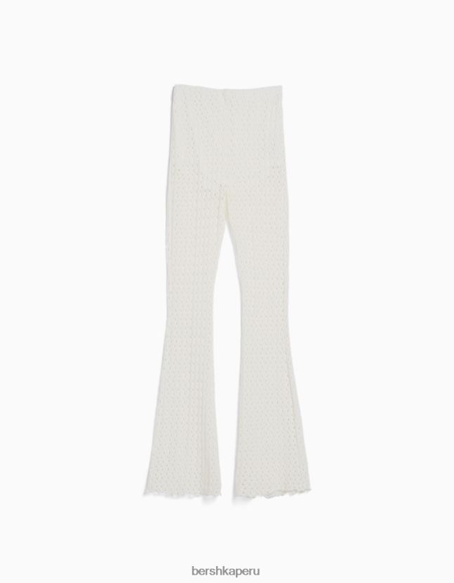 blanquecino Bershka mujer conjunto de top y pantalón a crochet 806J6B972