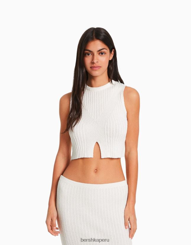 crema Bershka mujer conjunto de blusa y falda rustica 806J6B953