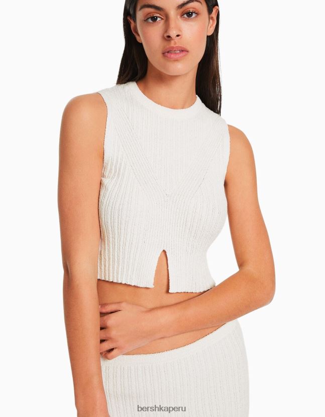crema Bershka mujer conjunto de blusa y falda rustica 806J6B953