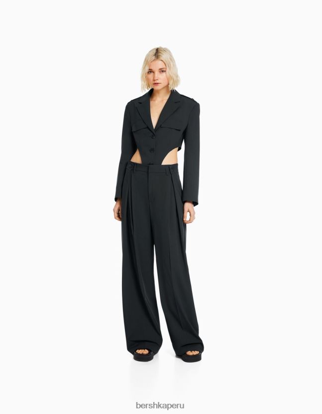 gris oscuro Bershka mujer conjunto de chaqueta y pantalón de sastre 806J6B2001