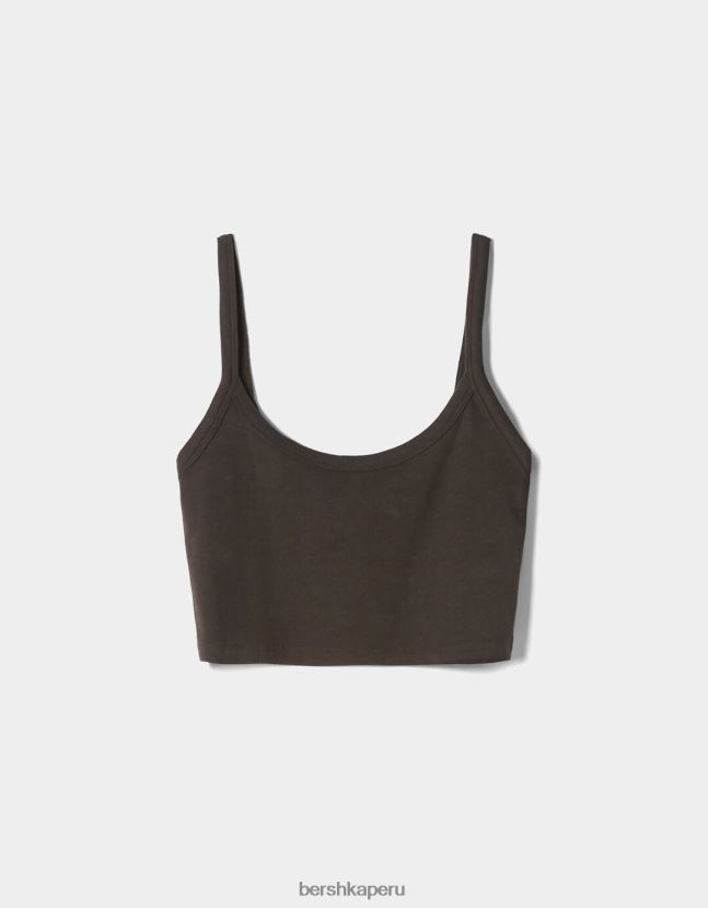 gris oscuro Bershka mujer conjunto top y shorts 806J6B2056