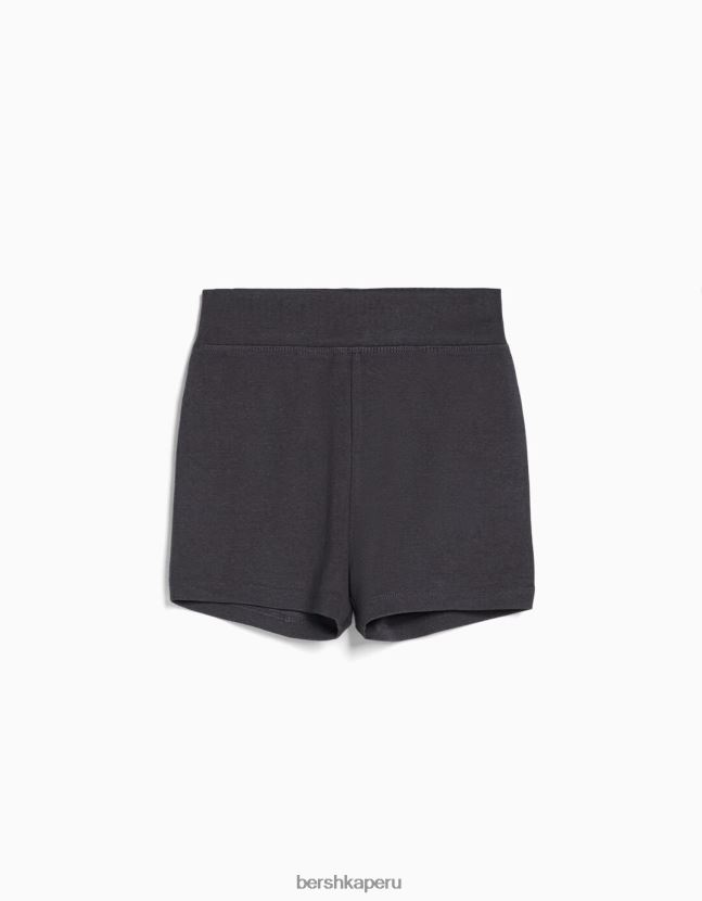 gris oscuro Bershka mujer conjunto top y shorts 806J6B2056