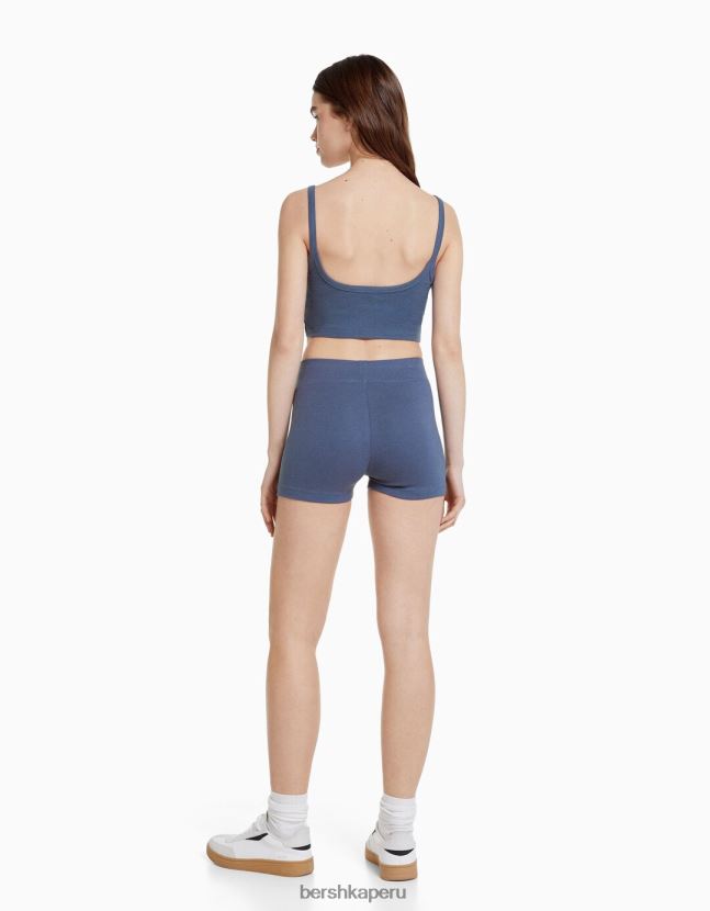 lavado azul Bershka mujer conjunto top y shorts 806J6B2055