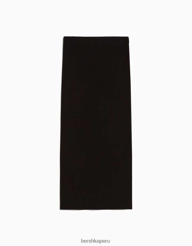 negro Bershka mujer conjunto de blusa y falda de algodón 806J6B2052