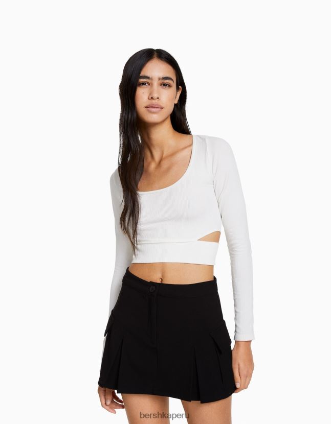 negro Bershka mujer falda pantalón cargo de sastre con bolsillos 806J6B2011